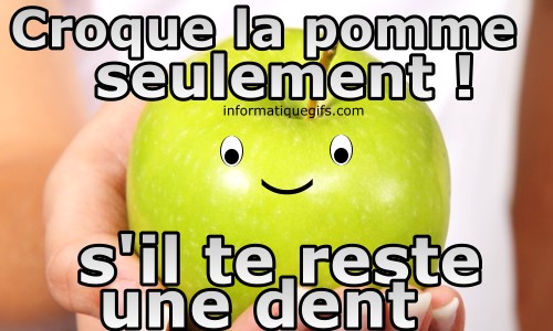 photo pomme verte marrante