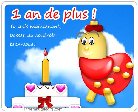 Image humour anniversaire avec gateau