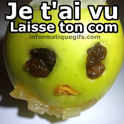 Pomme avec visage et laisse ton commentaire