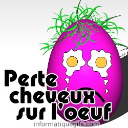 Un oeuf avec des cheveux