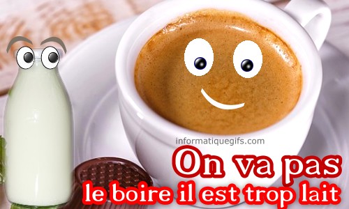 Tasse de cafe avec bouteille de lait