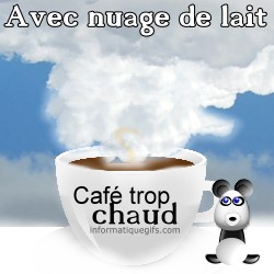 tasse de cafe au lait avec nuage blanc