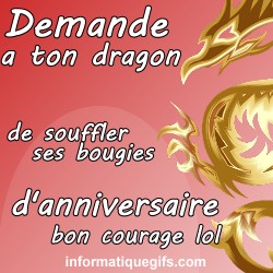 Dragon qui souffle des bougies