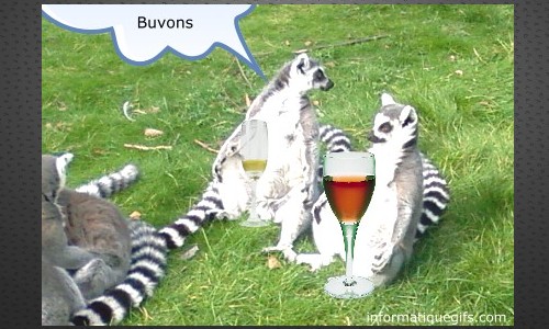 Humour alcool verre et animal