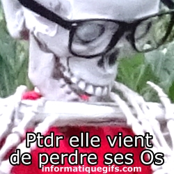 Squelette Os avec lunette de vue
