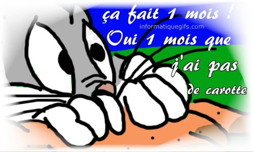 Bugs bunny qui veut une carotte