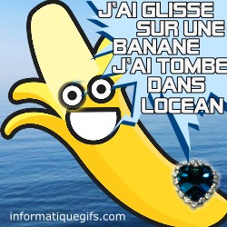 Banane avec le coeur de ocean