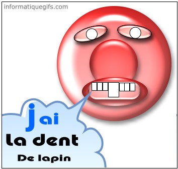 Humour dent de lapin avec smiley et dents