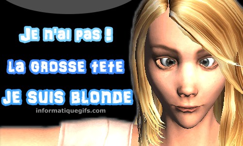 Fille blonde avec grosse tete