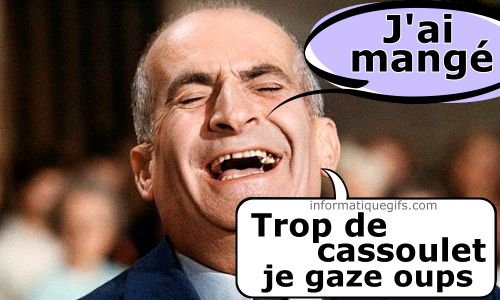 Louis de funes qui mange du cassoulet