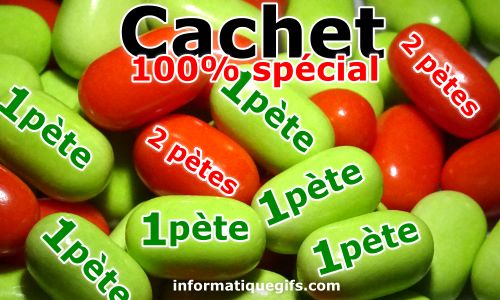 cachet bonbon vert et rouge
