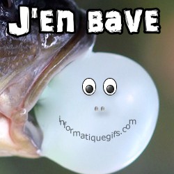 Poisson avec bave et smiley content