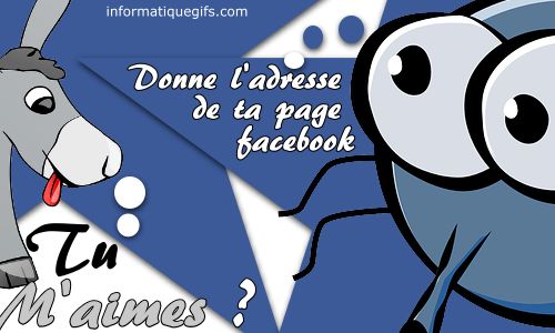 Ane qui demande l'adresse de la page facebook