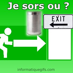 Une sortie de secours avec exit