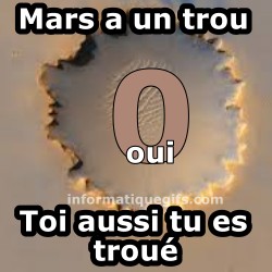 Trou sur Mars planete