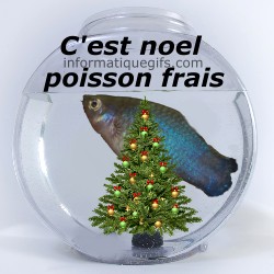 Bocal poisson avec sapin de noel