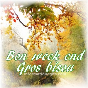 des feuilles et foret avec bon weekend