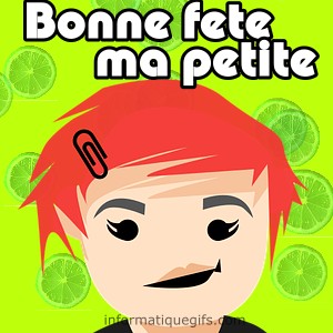 bonne fete avec petite fille rousse