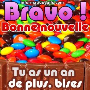 bonbon anniversaire avec chocolat