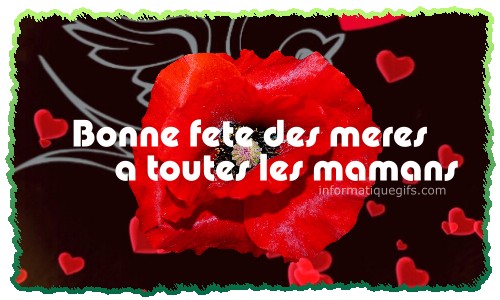 un coquelicot avec des coeurs pour la fete des mamans