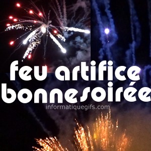 feu artifice avec bonne soiree