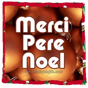 Merci pere noel avec boule de saoin