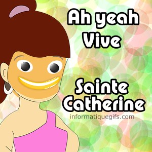 carte sainte catherine avec petite fille