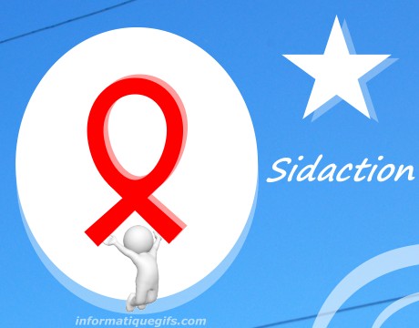 Image sidaction avec logo et personnage