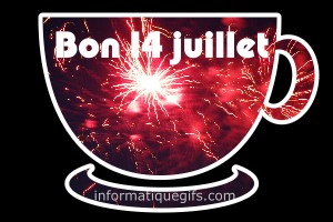 image feu artifice du 14 juillet avec tasse