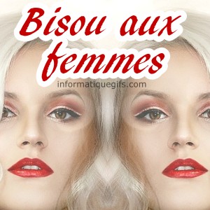 Femme cheveux blanc et bisou aux femmes