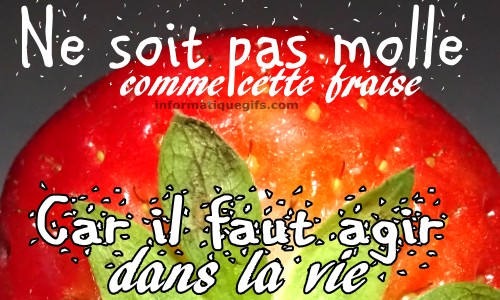 une fraise rouge avec message il faut agir