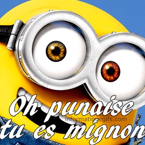 image minion avec punaise tu es mignon