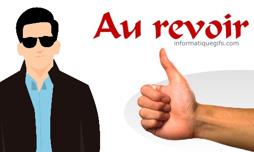 en revoir avec personnage et pouce vers le haut