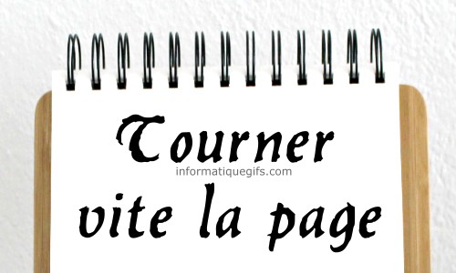 bloc note tourner une page