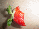 Animation de fraise croquée