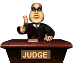 Gif juge avec son marteau de juge
