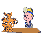 gif veterinaire avec un chat qui a peur