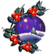 Gifs houx avec une boule sapin de noel