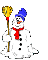 gifs bonhomme de neige avec un balai