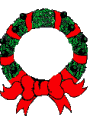 Gifs couronne noel avec ruban rouge et decoration