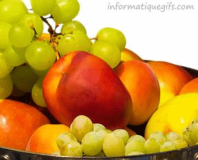 Gifs animes fruits raisin pomme