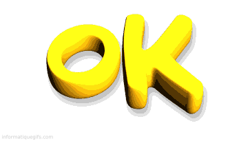 Gif animé Ok 3D jaune