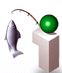 gif hameçon et poisson de mer