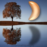 reflet de la lune sur eau