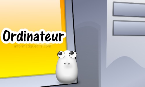 Image PC bureau avec personnage