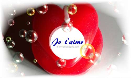 Bougie coeur je t'aime