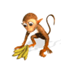 Gif singe avec banane