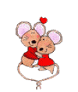 Deux souris amoureuse en gif animé