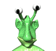gif alien vert avec deux yeux bizarre